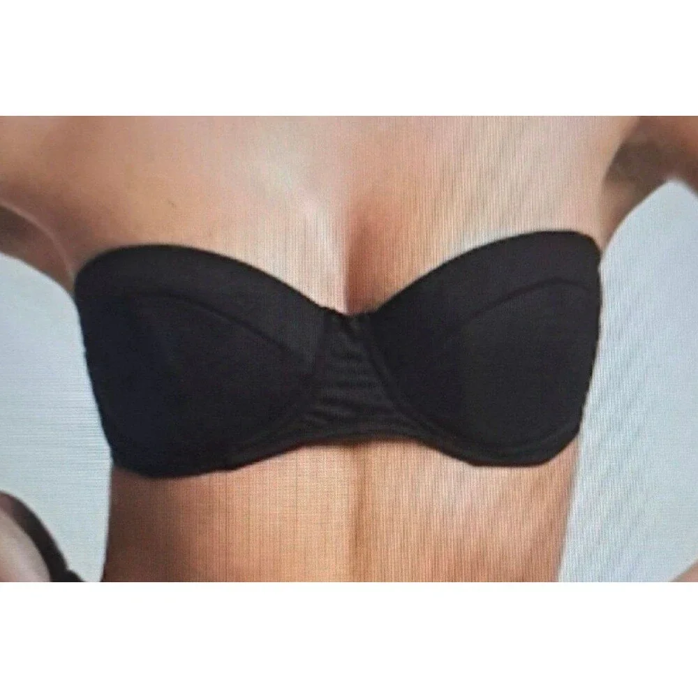 Skims SWIM STRAPLESS UNDERWIRE BIKINI TOP Onyx Medium